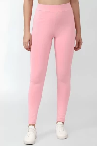 Women Ankle Length Stretchable Tights Pink