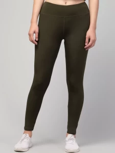 Stretchable Olive Tights For Women
