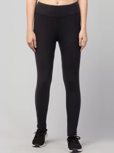 Stretchable Plain Black Tights Pants For Women