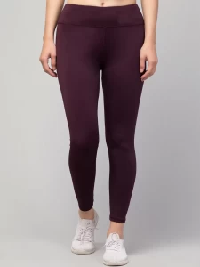 Stretchable Purple Tights Pants For Women
