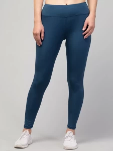 Stretchable Teal Tights Pants For Women