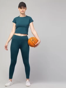 Womens Fabulous High Quality Plain Green Sports Wear Set