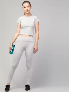 Womens Fabulous High Quality Plain Light Grey Sports Wear Set