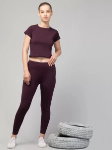 Womens Fabulous High Quality Plain Purple Sports Wear Set Womens Fabulous High Quality Plain Purple Sports Wear Set
