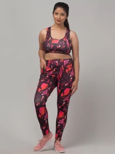 High Quality Printed Red Burn Sports Wear Set For Women