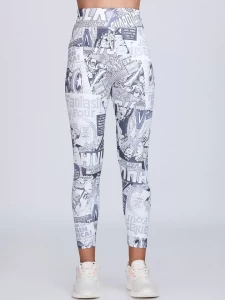 Women Rough Printed Gym Tights Pants