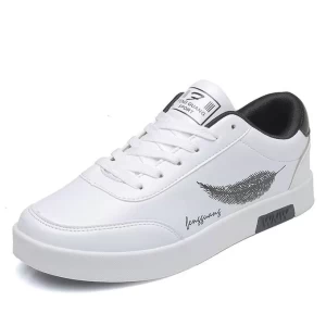 Feather Print White Sneakers Shoes for Men Feather Print White Sneakers Shoes for Men